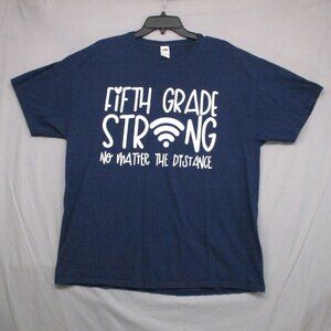 Fifth Grade Teacher Graphic Print T-Shirt Blue Men Size | XL